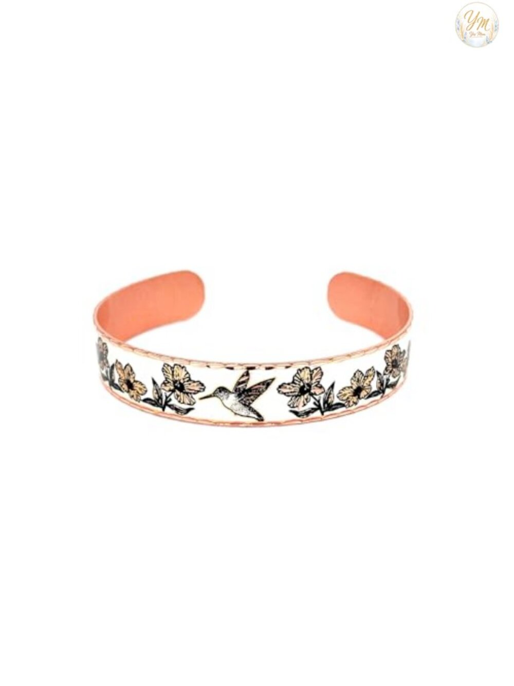 Handmade Hummingbird Cuff Bracelet Adjustable Copper Nature Jewelry
